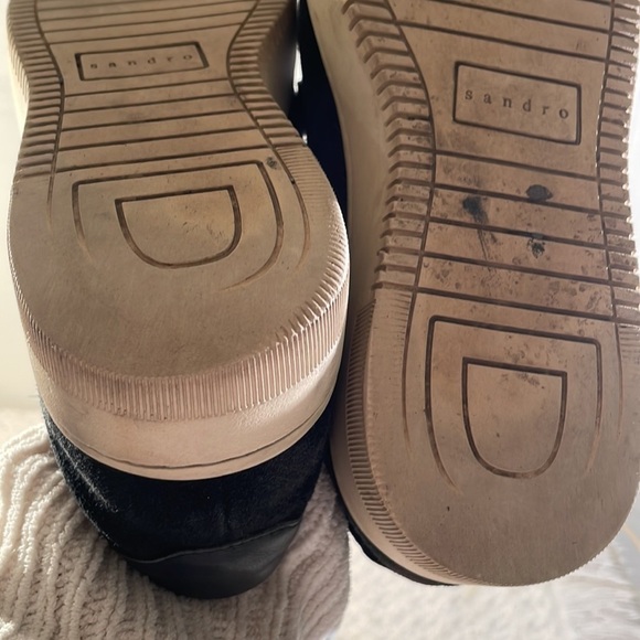 Sandro Paris Black Suede Three Velcro Strap Sneakers - Picture 8 of 11